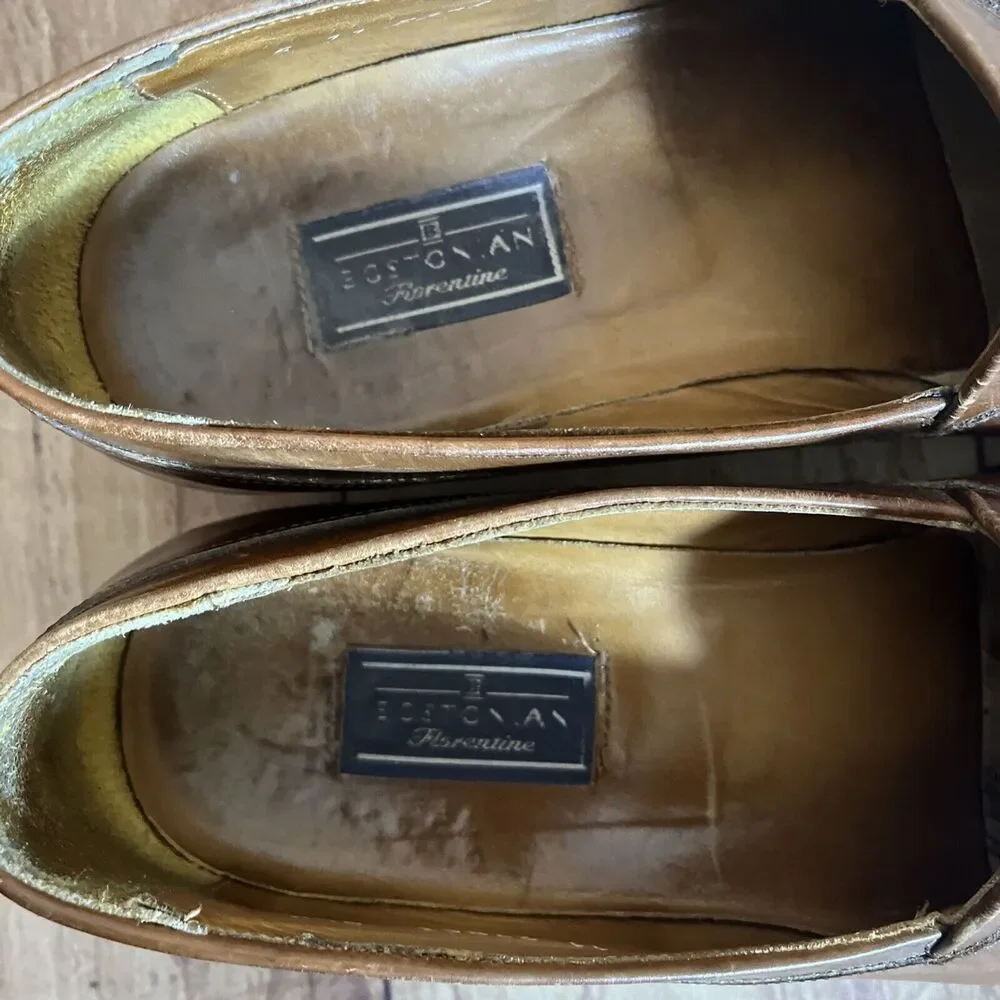 Vintage Mens Bostonian Shoes Loafers Tassel Florentine Dress Brown 9 1/2 M ITALY